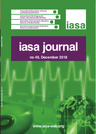 Cover of the IASA Journal, Issue 49, December 2018.